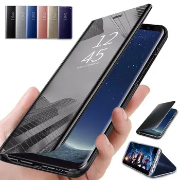 

360 Smart Mirror Flip Case on For Samsung Galaxy S8 S9 Plus Note 8 9 Coque Clear View Cover For Samsung S6 S7 edge S8 S9 Shell