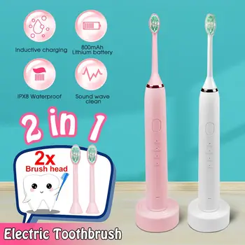 

Ultrasonic Toothbrush Electric Tooth Brush for Adult USB Rechargeable IPX8 Waterproof Electronic Whitening Teeth Brush