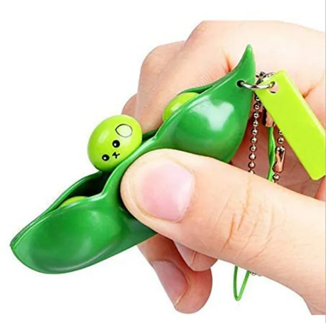 1/3pcs Fidget Toys Pack Portachiavi Decompression Edamame Toys Squishy Squeeze Peas Beans Keychain Stress Adult Toy Key chain 4