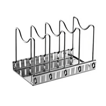 

Pan Lid Rack Stainless Steel Practical Multipurpose Home Kitchen Free Standing Detachable Non Slip Anti Rust Adjustable