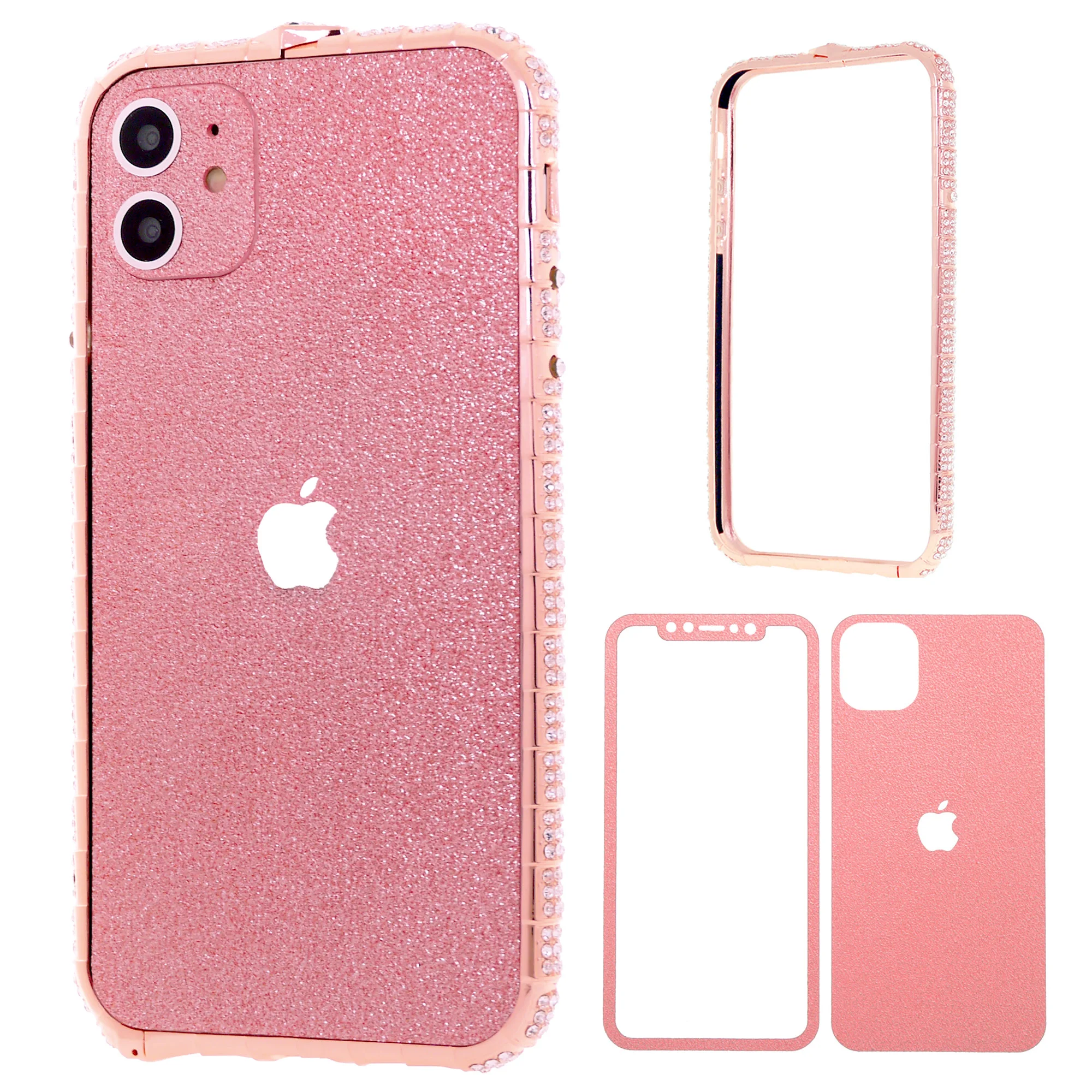 Чехол для iPhone 12 11 Pro Max Mini Xs Xr X 10 8 7 Plus роскошный блестящий металлический бампер со