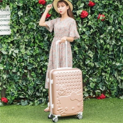 2 шт./компл. прекрасный 20 24 28 дюймов с 14 дюймов косметичка с принтом «hello Kitty» чемодан для девочек Для женщин и детей KT cat дорожная сумка чехол - Цвет: Цвет: желтый