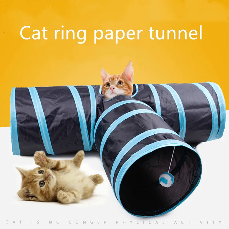 

3 Holes Pet Cat Tunnel Toys Foldable Pet Cat Training Interactive Fun Toy For Cats Rabbit Animal Play Tunnel Tube