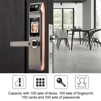 

Face Facial Recognition Fingerprint Electronic Keyless Password Smart Security Door Lock cerradura