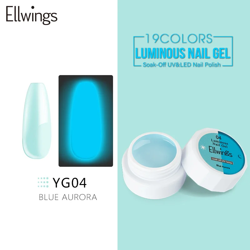 YG04 Ellwings светящийся гель лак для ногтей Гибридный лак ночное свечение ногтей в темноте гель флуоресцентный Лаки УФ гель для ногтей Esmalte - Цвет: YG04