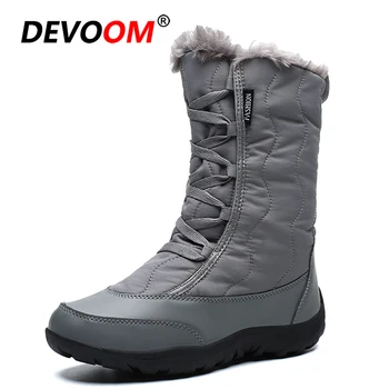 

Winter Hiking Shoes Women Snow Boots plush Fur Warm Waterproof Shoes Girl white Climbing Shoes Outdoor Hunting Boots Size EUR 42