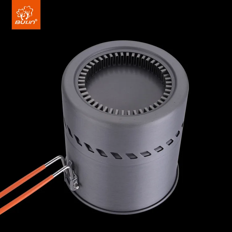 Bulin 1.5/2.1l Portable Outdoor Camping Hiking Heat Collection Tableware Energy Saving Pot Cooking Set 4