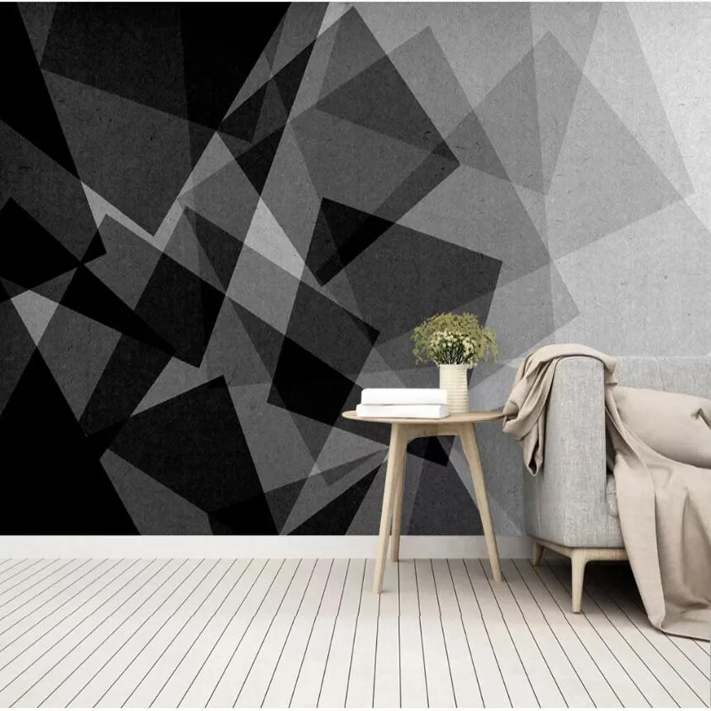 

Milofy manufacturers custom 3D modern black and white abstract geometric background wallpaper mural