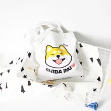 INS стиль простой мультфильм печатных Одна сумка тканевая через плечо школьная сумка на молнии книжный магазин поставка товаров поколение