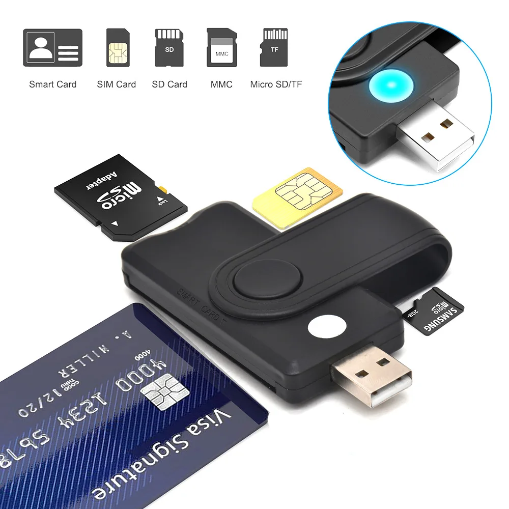 Uthai-leitor de Cartão Inteligente para Windows 10 os Linux Usb Sim ic id Emv sd tf Mmc Card Reader Usb-ccid Iso 7816 - Imagem 6