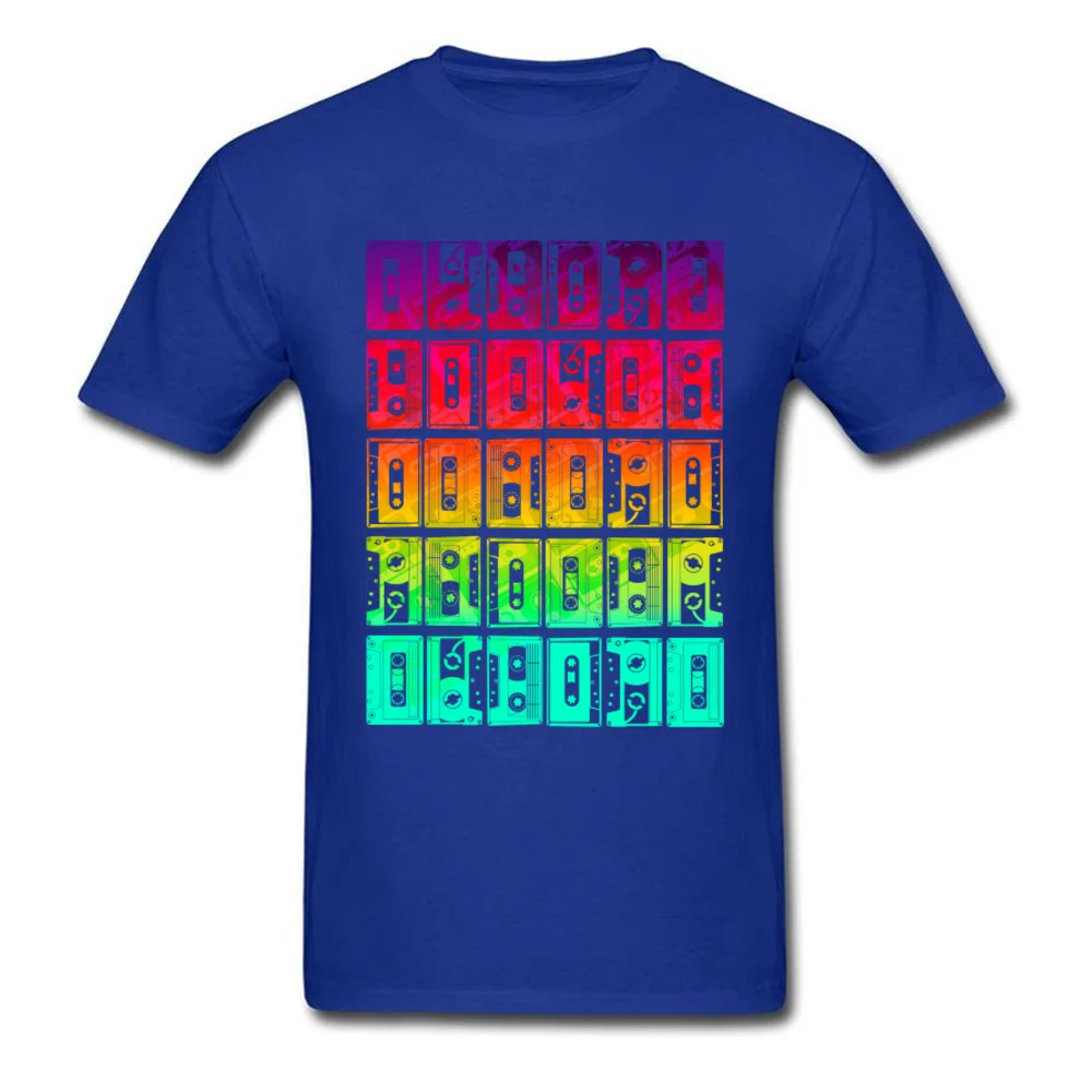 Casette_mix_3948 T Shirt Classic O-Neck Party Short Sleeve Pure Cotton Men Tshirts Gift Tee-Shirts Wholesale Casette_mix_3948 blue