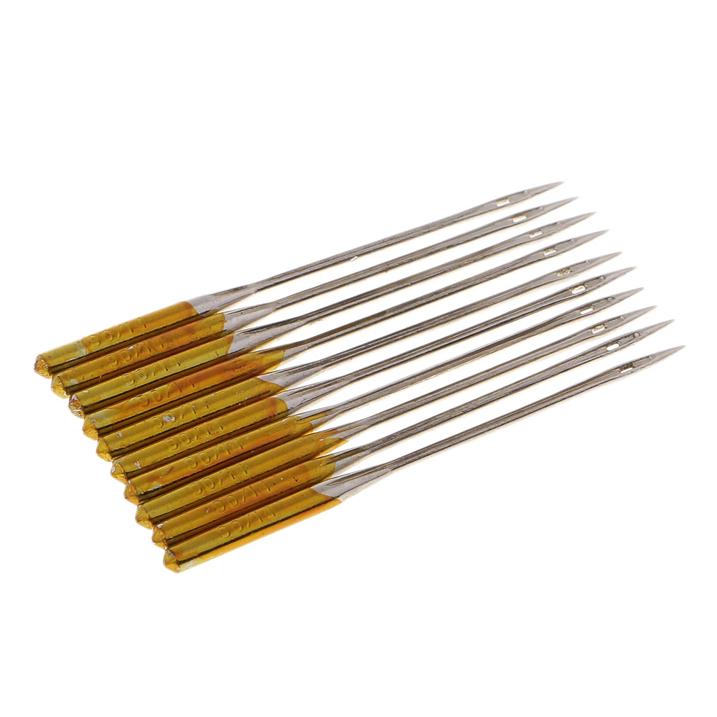 10Pcs Stainless Steel Anti-jumper Needle Sewing Machine Needles 5 sizes 14 16 18 9 11 Universal Needle For Leather Jeans Sewing