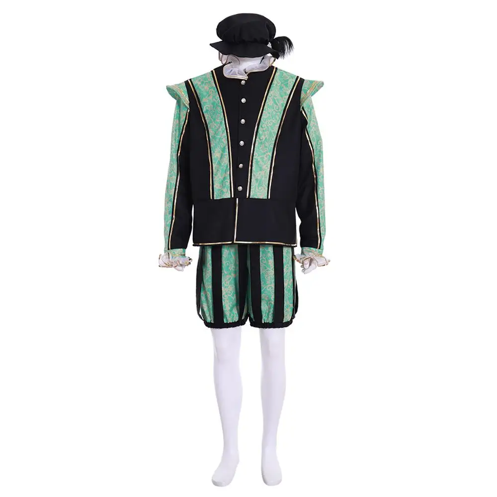Costumebuy Викторианский Tudor Prince костюм в стиле «Ренессанс» средневековый Tudor Elizabethan Artist мужской костюм на заказ - Цвет: A