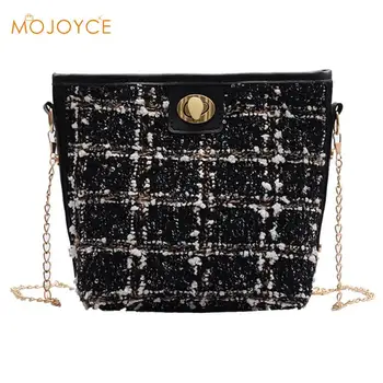 

Fashion Woolen Crossbody Handbag Women Casual Bucket Shoulder Messenger Bag Designer Handbag Ladies Chain Shoulder Crossbody Bag