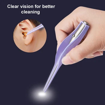 

2pcs Ear Cleaner Ear Wax Removal Tool Flashlight Earpick Ear Cleaning Earwax Remover Luminous Ear Curette Light SpoonHealth Care