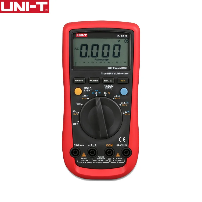 UNI T UT61D Цифровой мультиметр True RMS Авто диапазон 0 5 s быстрое Тесты 1000 V/10A Multimetro