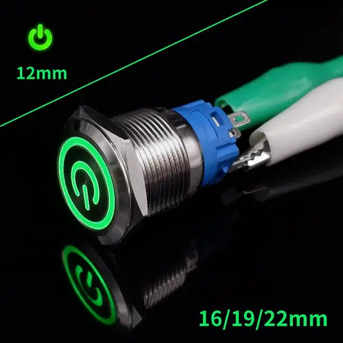 On Off PC Power Metal Waterproof Push Button Switch 12v for Car Ignition Switches Momentary/Latching NC 5V 220V 12 16 19 22 mm - Image 12