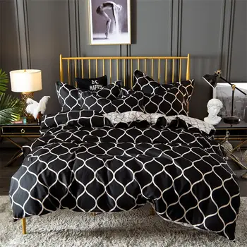 

BEST.WENSD Quality luxury comforter bedding sets high grade black bed set 2/3-piece set Duvet cover + Pillowcases ropa de cama