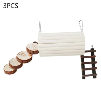 

Syrian Hamster Wooden Ladder Hollow Tunnel Tube Toy Climbing Ladder Chew Toys