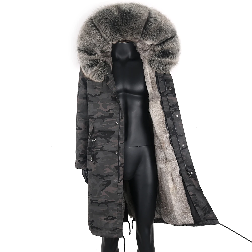 

7XL Men Waterproof Parka Real Fox Fur Coat Natrul Silver Fox Fur Hoodies Men Coat Parka Thick Warm Winter Jacket 2021 New