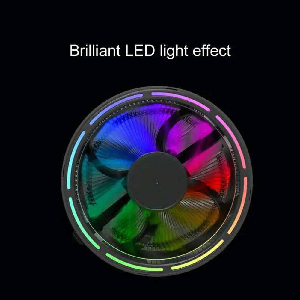 LED Silent 3 Pin Colorful RGB Changing Computer CPU Cooling Fan Cooler Radiator Cooling Fan Hydraulic Bearing R25
