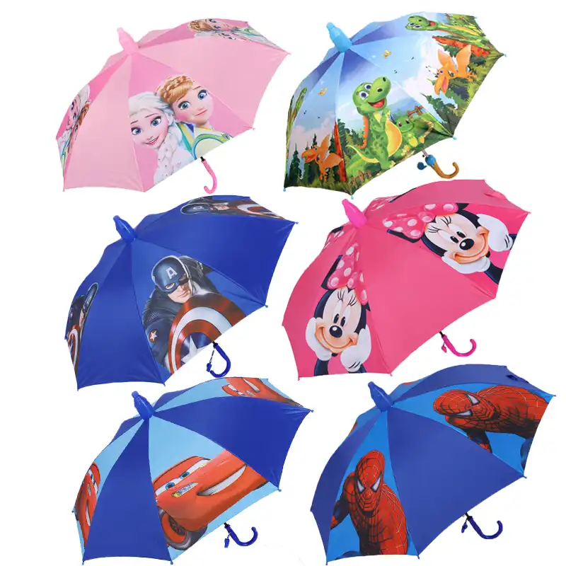 ディズニーミッキーミニー スパイダーマン キャプテン アメリカビニール日焼け子供傘晴雨子漫画自動傘 傘 Aliexpress