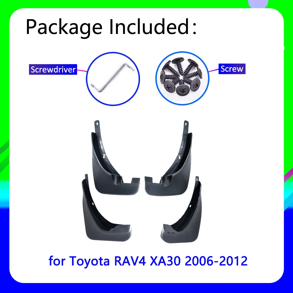 Hbzxqp 4-Piece Mud Flap Set For Toyota RAV4 (2006-2013) - No Drill Splash Guards - View #2