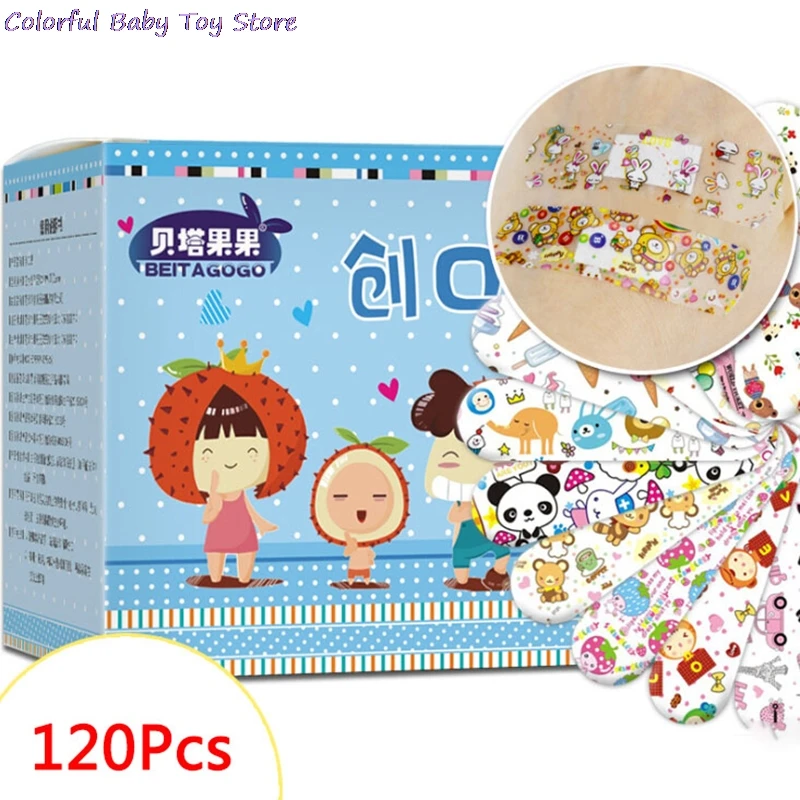 

120Pcs Cute Cartoon Band First Aid Emergency Kit For Kids Children Aid Waterproof Breathable Hemostasis Adhesive Bandages