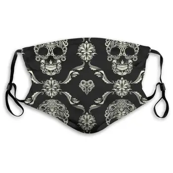 

Fillter Mask for Men Rose Goat Skull Reusable Windproof Mask Anti Dust Ear Loops for Travel Double Protection