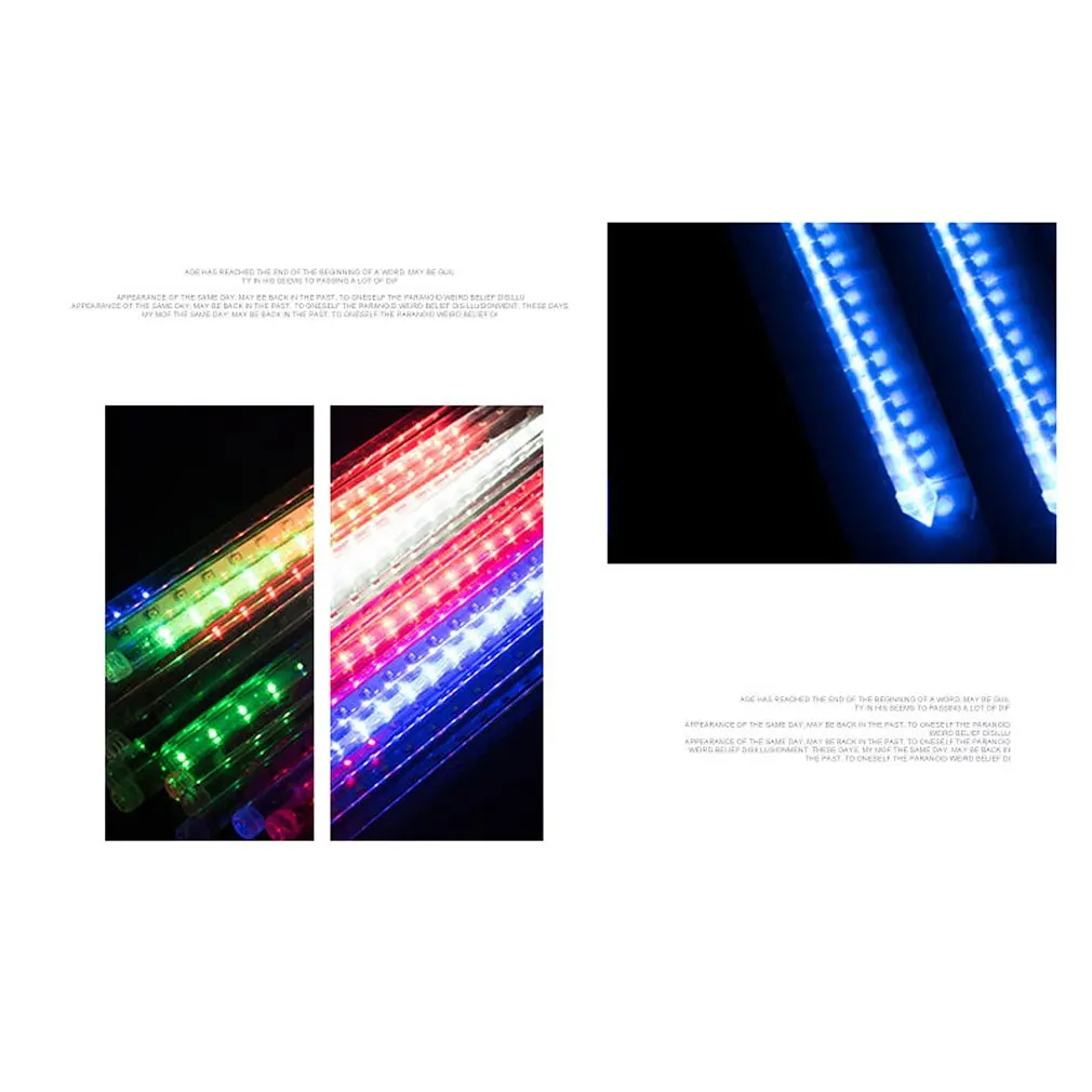 colorful Капли дождя гирлянды светодиодные гирлянда метеоритный дождь лампочки в виде сосулек снег падающий Сказочный свет для вечерние украшения сада праздника - Испускаемый цвет: colorful