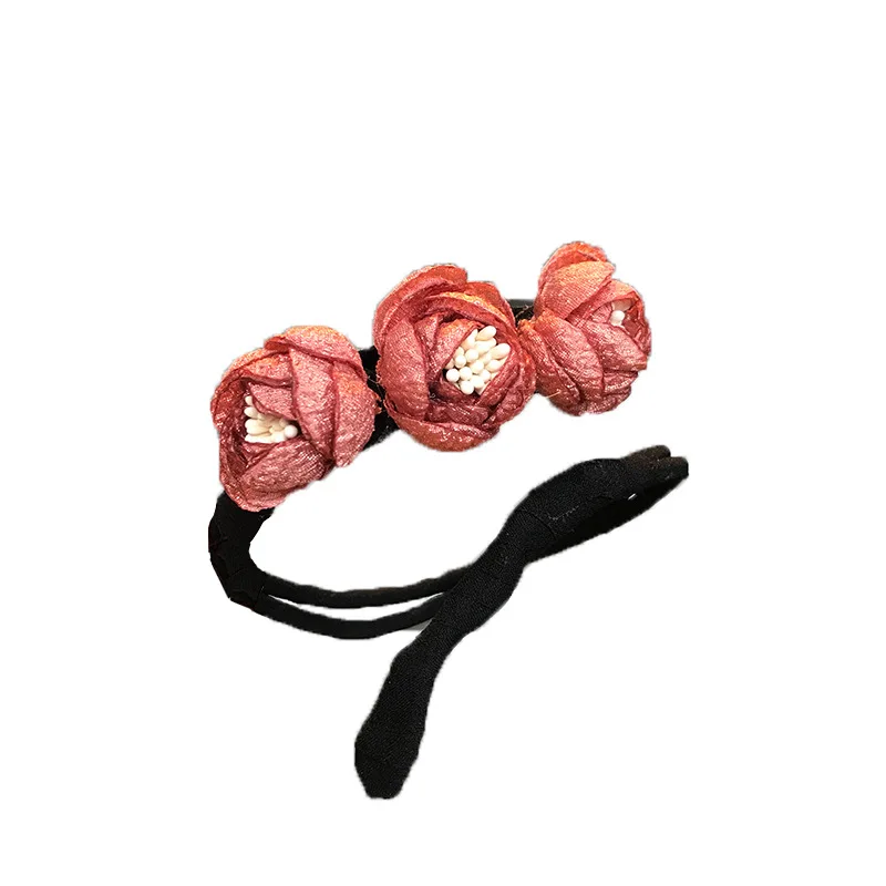 New Women Elegant Flower Bow Donut Bun Maker Sweet Big Pearls DIY Hair Style Making Tool Fashion Headband Accessories |