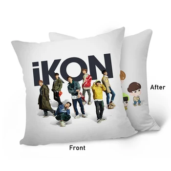 

Kpop iKON 2nd Album <Return> Double-side Pillow iKON Printing Sofa Cushion PP Cotton Car Cushion iKON Fans Gifts Collection