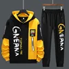 Men Tracksuit Sweat Suits Mens Patchwork 2 Piece Hoodie+Pants Set Hip Sweatpants Hop Fashion Streetwear Sports Clothing Set 4XL 1