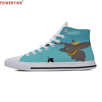 

Women's Customized Casual Canvas Shoes High Dumbo Femme Animal Kawaii Cute Funny High Top Shoes Women Breathable Custom Shoes