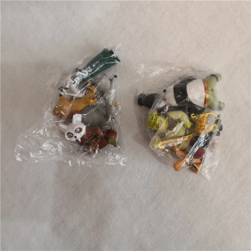 12pcs/set DSN Shrek panda Madagascar Toys PVC Action Figures Movies TV Plush Toys Kids Toys Gifts for Children New Year gifts