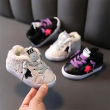 2021 sapatos de bebê da criança do inverno meninos meninas tênis estrela quente pelúcia algodão crianças ao ar livre sapatos moda bebê walkers sapatos