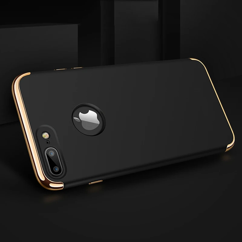 Чехол для iPhone 7 8 Plus, роскошный Ультратонкий жесткий защитный чехол Mofi 3 в 1, черный чехол для задней панели Чехол для iPhone 7 8 Plus