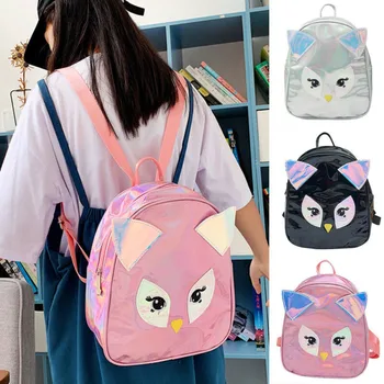 

Laser Embroidered Cat Pu Backpack Shoulder Bag Women Zipper Bag Mini Travel Bags For Girl Shoulder Bag Casual Backpacks
