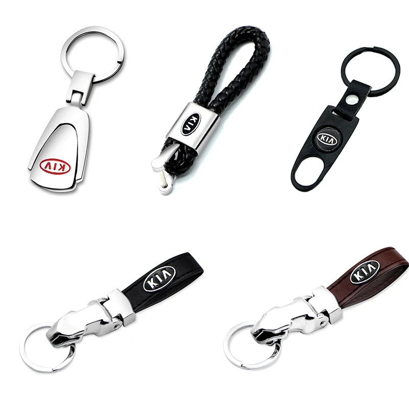 

3D Metal Car Key Ring Keychain Sliver Car badge For KIA K2 K3 K5 Sorento Sportage R Rio Soul Cap car styling Auto Accessories