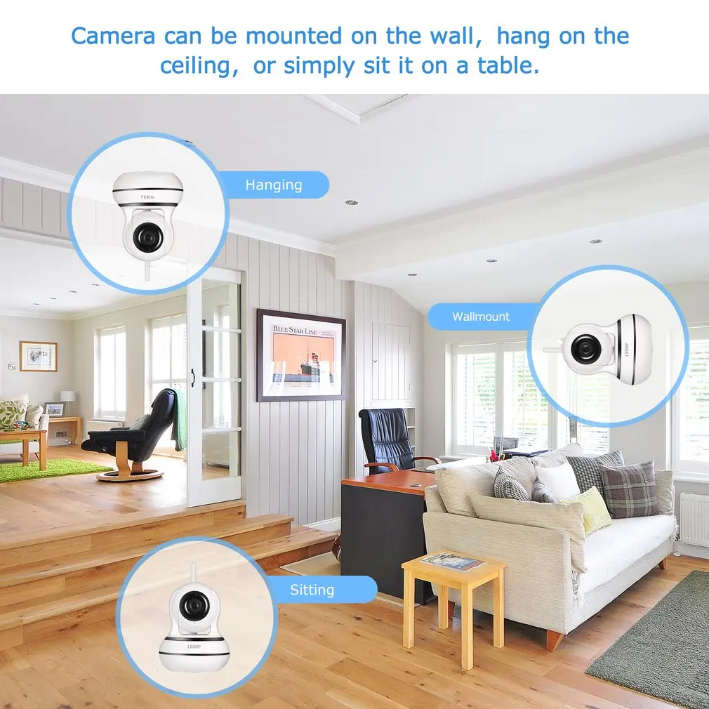 LESHP домашняя ip-камера безопасности, беспроводная Wi-Fi камера, двухсторонняя аудио-видео-радионяня, 960P HD, ночное видение, обнаружение движения