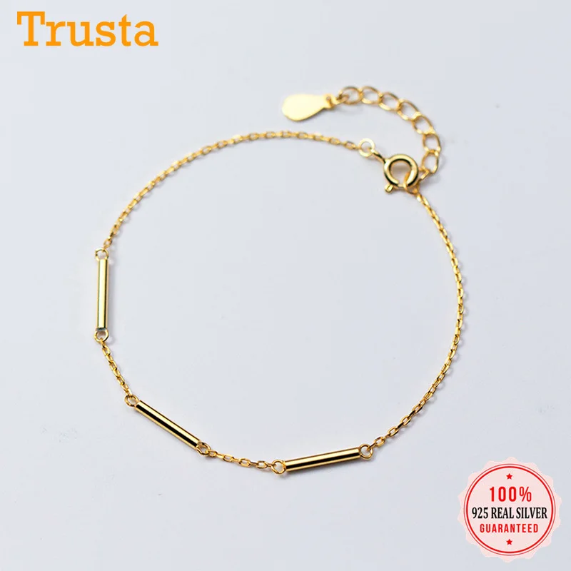Женские браслеты палочки Trusta из 100% серебра 925 пробы 16 см ручные аксессуары