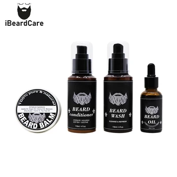 

Ibeardcare Men Beard Care Kit Combing Styling 118ML Beard Conditioner Beard Balm Beard oil Beard Wash Pure Natural Cleaning