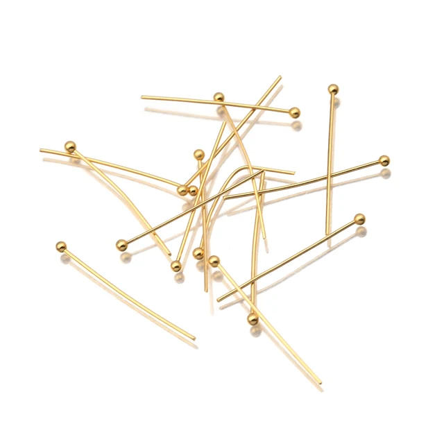 100pcs/lot Copper Head Pins Beads Bead Pearls Ball T-pins Jewelry