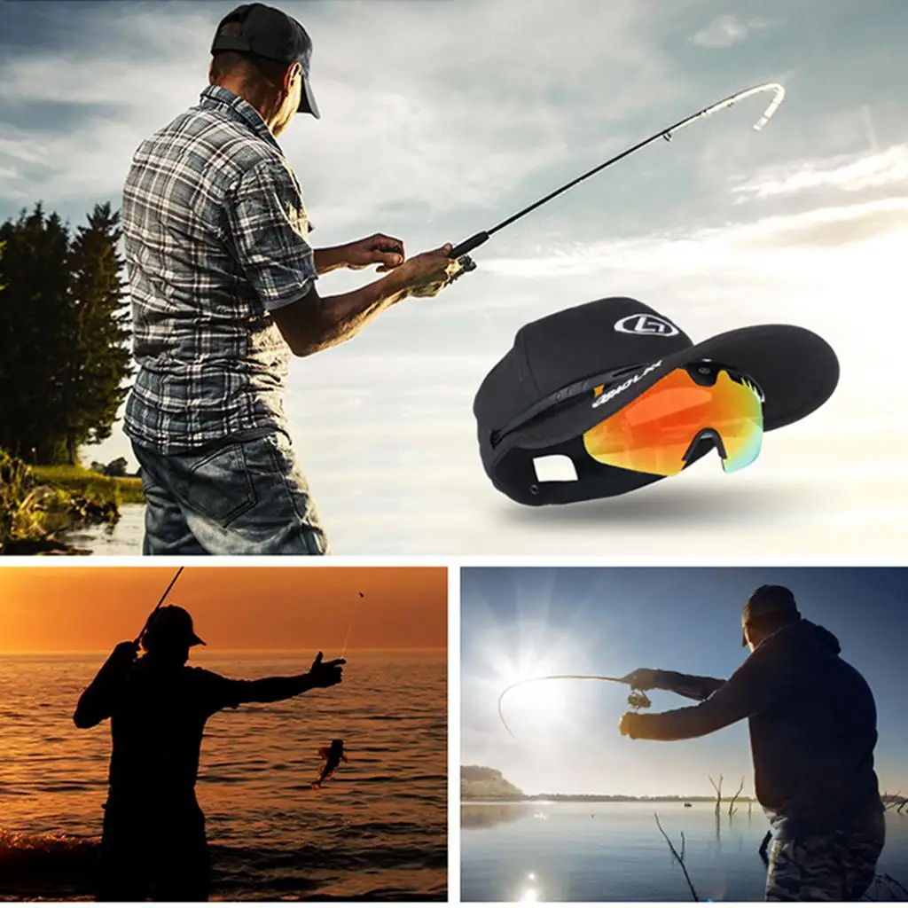 

Breathable Baseball Cap Attached Sunglasses Women Men Cotton Sunhat Golf Hat Dad-Cap
