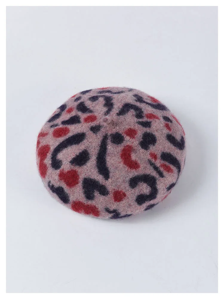 Леопардовая женская шапка Beanie BERET Женская осенне-зимняя шерстяная теплый берет женские шапки маляр шляпа innot cap Newsboy шапки