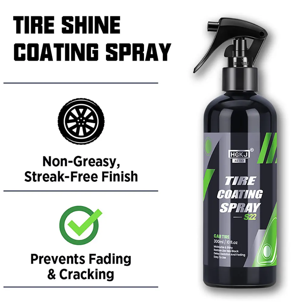 HGKJ S22 Black Car Tire Blackening Ceramic Coating Spray Liquid Refurbishing Agent Auto Washing  Accessories Spraying Wax Clean images - 6