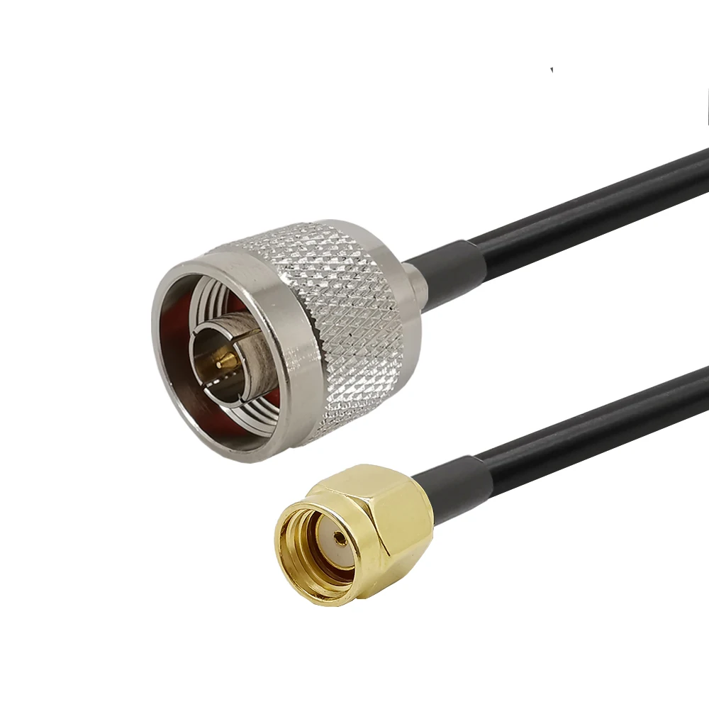 Coaxial RF Cable USA LMR195 TNC MALE PLUG to N FEMALE JACK no bulkhead