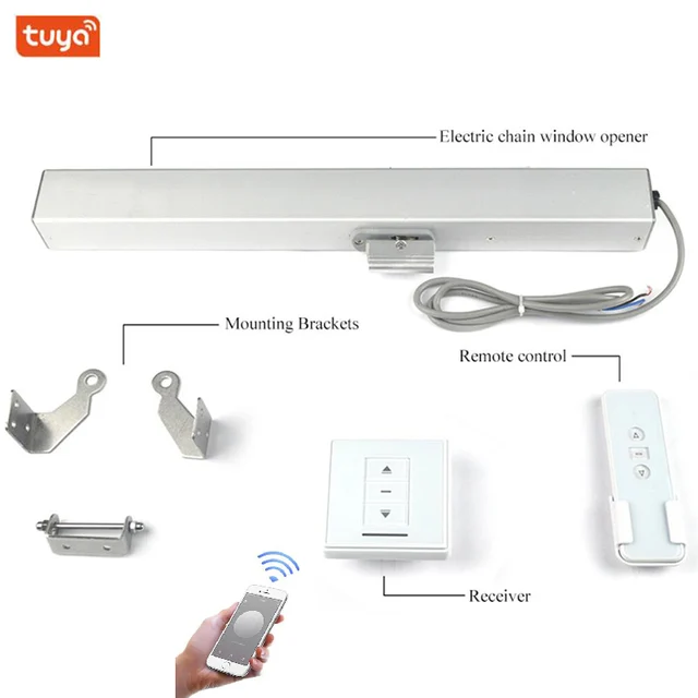 $43.63 24V Tuya Chain window actuator Wifi Skylight window opener Automatic Greenhouse window open close Smart Home automation