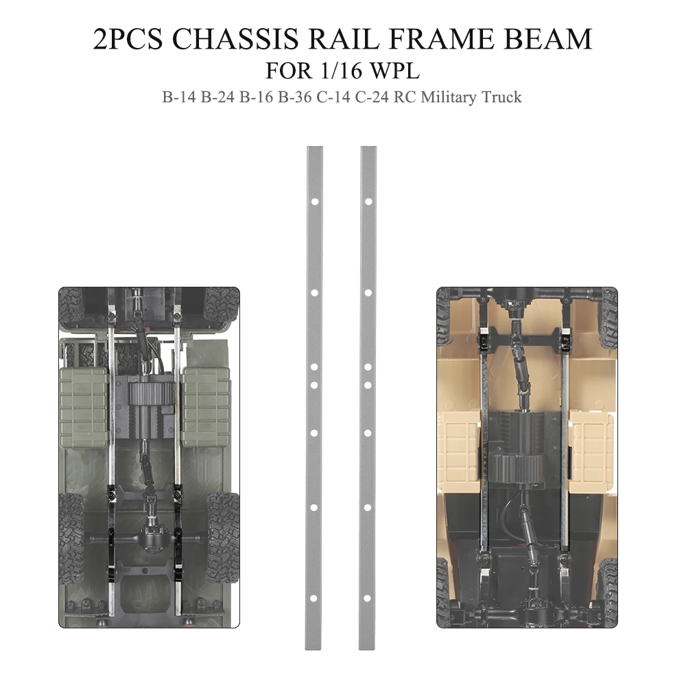 Military Truck 2PCS RC Chassis Rail Frame Beam for 1/16 WPL B-14 B-24 B-16 B-36 C-14 C-24 Car Parts | Игрушки и хобби
