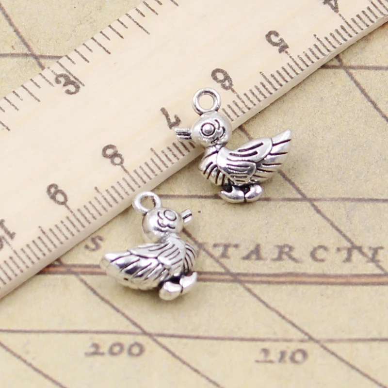 10pcs 매력 오리 드레이크 17x17x8mm 티벳 청동 실버 컬러 펜던트 골동품 ..